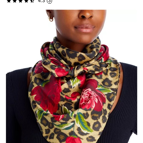 NEW Echo Leopard Garden Square Silk Scarf - 100% Exclusive, Bloomingdale’s - Picture 8 of 10